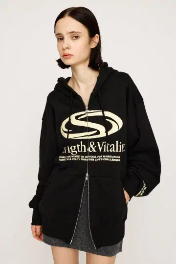 SLY PRINT OVER HOODIE 블랙