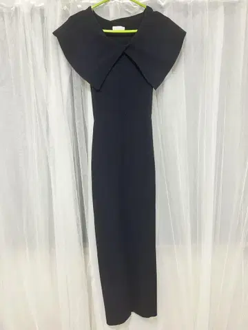 빅 칼라 네이비 롱 원피스