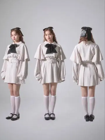 bubbles 블라우스 플리츠 스커트 셋업