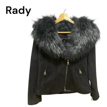 새상품급 Rady 블랙 퍼(fur) 부착 스웨이드 라이더 자켓 가을/겨울
