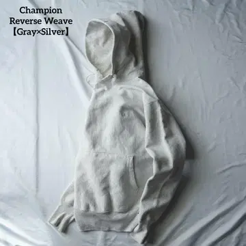90s champion 리버스 위브 후드티 그레이 x 실버 레어
