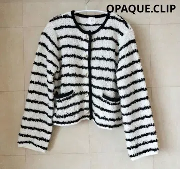 보더 니트 가디건 C OPAQUE.CLIP