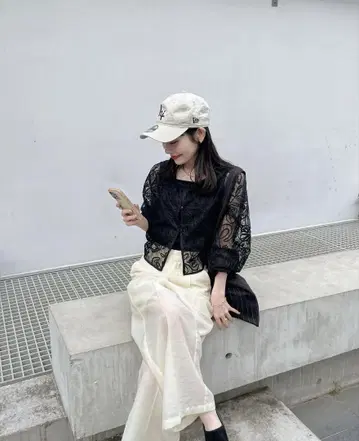 hinari 시어 센터 프레스 팬츠 아이보리 S