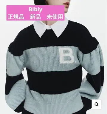 [ 정품 ] Bibiy. B. POLO KNIT 블루 25AW