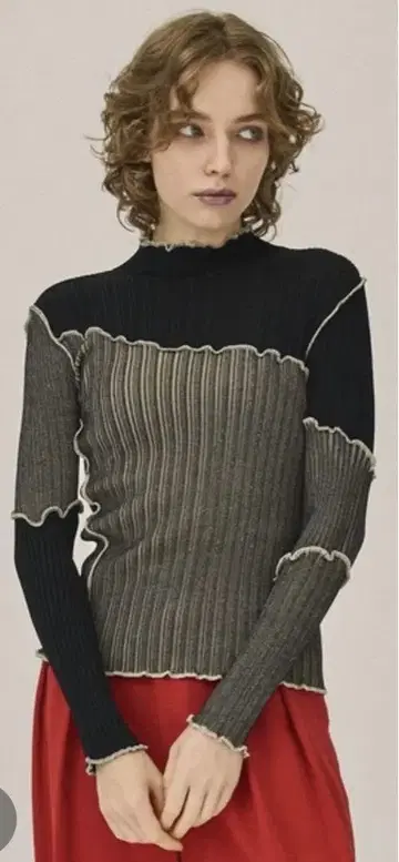 PUBLIC TOKYO [세탁 가능] 멜로 리브 니트