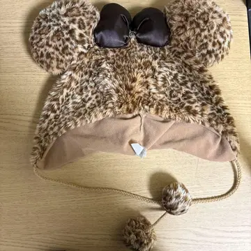 미키 모양 레오파드 무늬 팬캡