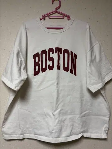 BOSTON 프린트 오버 사이즈 T셔츠