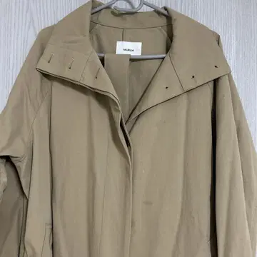 베이지 롱 코트 큰 옷깃