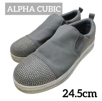 ALPHA CUBIC 슬립온 스니커즈 통굽 그레이 24.5