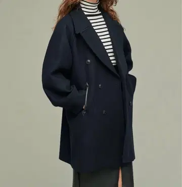uncrave WHITE 멜톤 P 코트 Navy