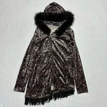 civarize leopard fur flinge long parker