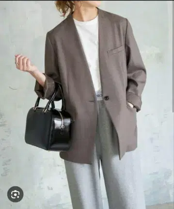 [ 새상품급 ] Spick & span 더블 크로스 V 칼라 자켓 브라운