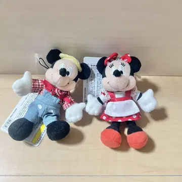 미키 미니 웨스턴랜드 농부 봉제 인형 스트랩
