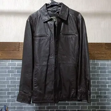 Eddie Bauer 천연 가죽 다크 브라운 셔츠 자켓