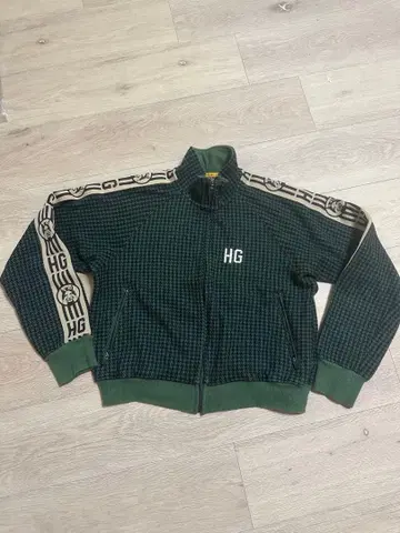HG 체크 무늬 자켓 다크 그린