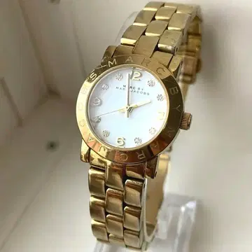 Marc by Marc Jacobs 크리스탈 장식 골드 손목시계 작동품