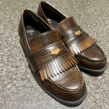 ZARA 코인 로퍼 브라운 36