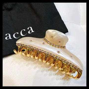 [ 컨디션 최상 ] acca 더블 크리스탈 펄 화이트 비쥬 큐빅 장식