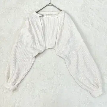 캔디 스트리퍼 볼레로 가디건 / 와플 원단 볼륨 소매