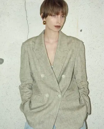 EMOELLE 실크 네프 테일러드 자켓 38