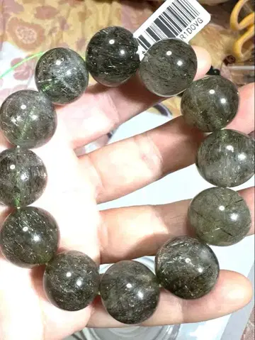 고품질! 빅볼! 그린 슈퍼 세븐! 비즈 팔찌 약 19mm