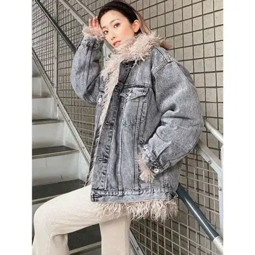 택 포함 미사용 새상품 GYDA 3WAY 티베트 퍼 라이크 G 재킷