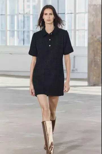 ZARA 트위드 원피스 골드 버튼 원피스