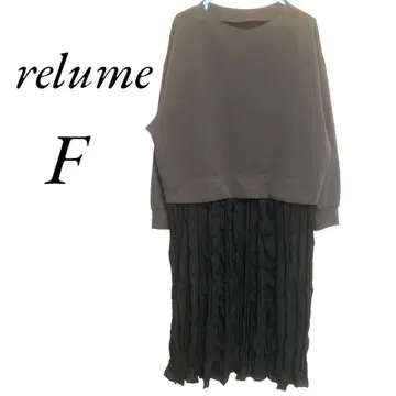 relume 레리움 새상품 원피스 그레이 x 블랙 플레어 스커트