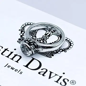 [ 새상품급 ] JUSTIN DAVIS 반지 12호 클리어스톤 J x U