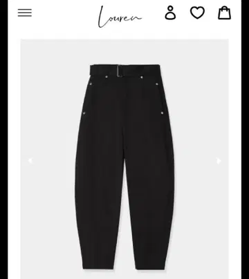 louren 블랙 데님 팬츠 하이웨스트