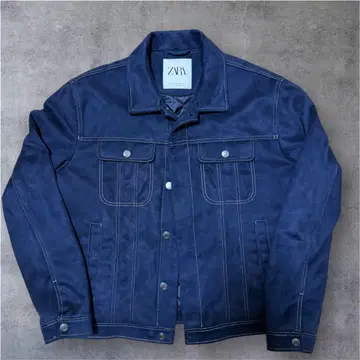 ZARA 네이비 스웨이드풍 자켓 XL