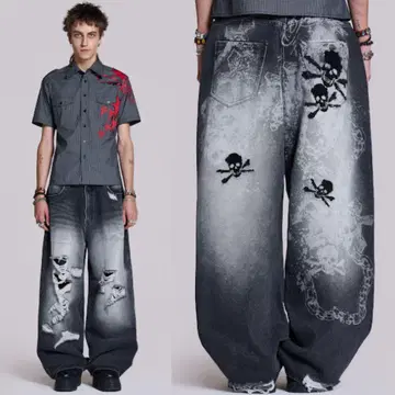 JADED LONDON 스컬 데님 팬츠