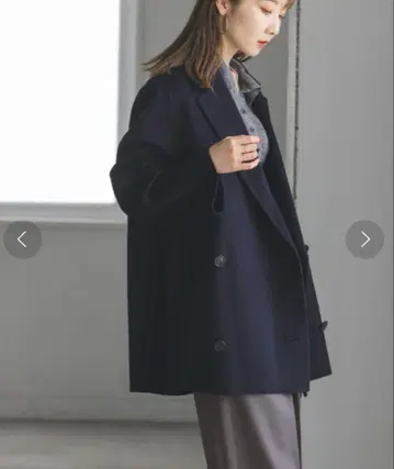 noble Super160s 체스터 미들 코트 네이비