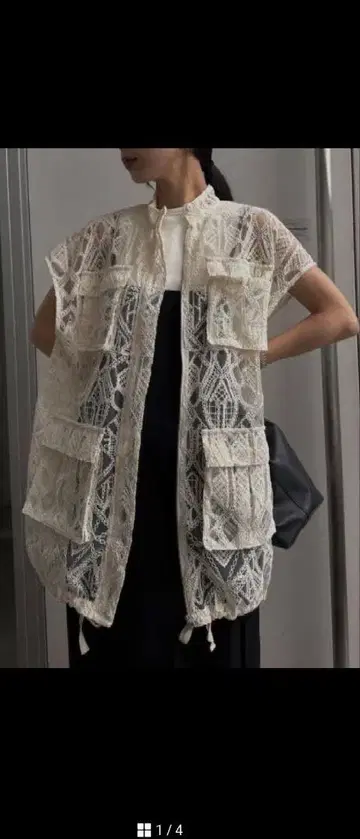 LACE WORKPOCKET VEST AMERI 화이트