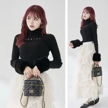 새상품 미개봉 Darich 스무스 퍼 리브 니트탑 BLK