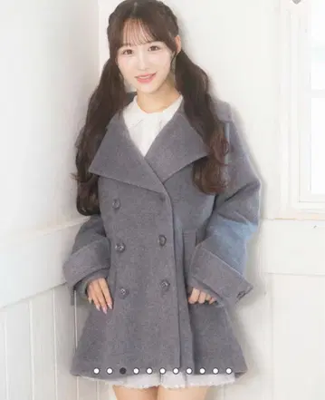 에블린 evelyn 샤기 빅 칼라 P 코트