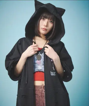 GALFY-어둠에 물든 반전 반팔 후드티