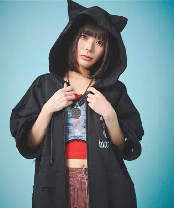 GALFY-어둠에 물든 반전 반팔 후드티