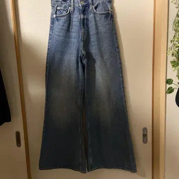 플레어 데님 하이웨스트 라이트 블루