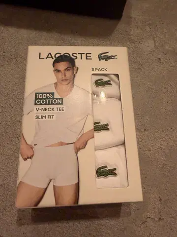 [ 미사용 새상품 ] LACOSTE T셔츠 3장 세트 V넥