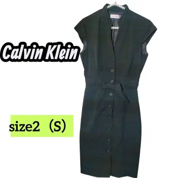 Calvin Klein 버튼 리본 스트레치 원피스 sizeS 블랙