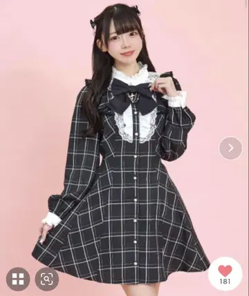 시크릿허니 체크 원피스