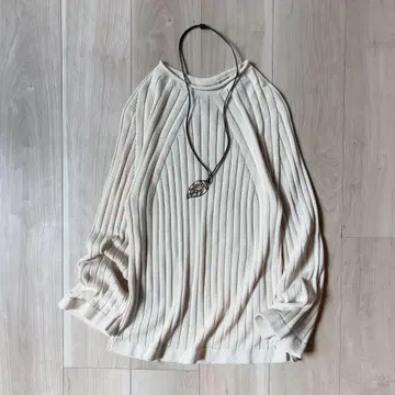 23AW BATONER 시그니처 와이드 리브 니트 크루넥 니트