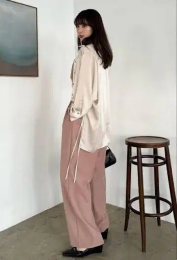 프레이 아이디 빈티지 새틴 셔츠 아이보리