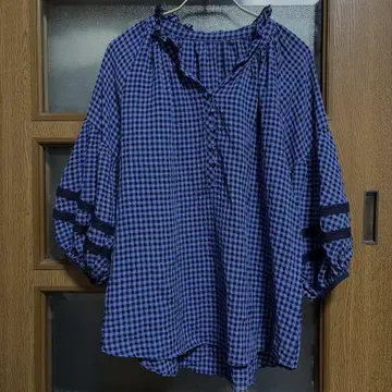 앤러브 스칼라 레이스 페미닌 튜닉 깅엄 체크 튜닉