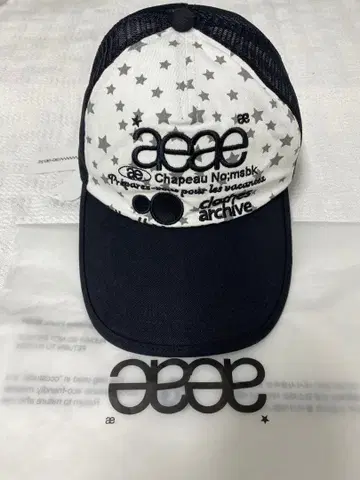 aeae 별 패턴 로고 프린트 야구 모자 별하늘 화이트 2