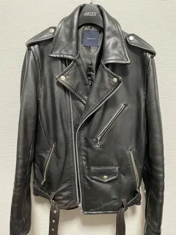 AMERICAN RAG CIE 블랙 가죽 라이더 자켓