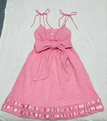 리즈리사 TRALALA 빅 리본 프릴 원피스 핑크 컨디션 최상