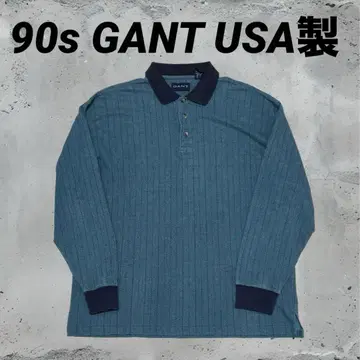 90s GANT 빈티지 긴팔 피케 셔츠 USA XL 사이즈