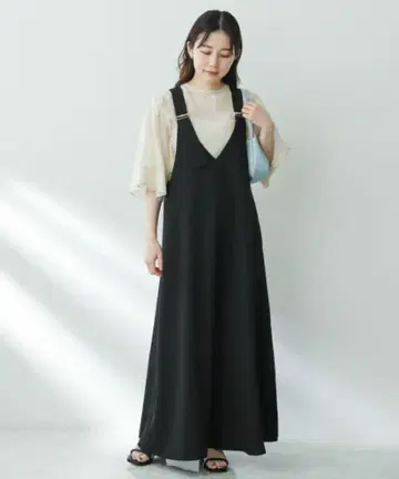 플레어 오버롤 스커트 센스 오브 플레이스 블랙 S 사이즈